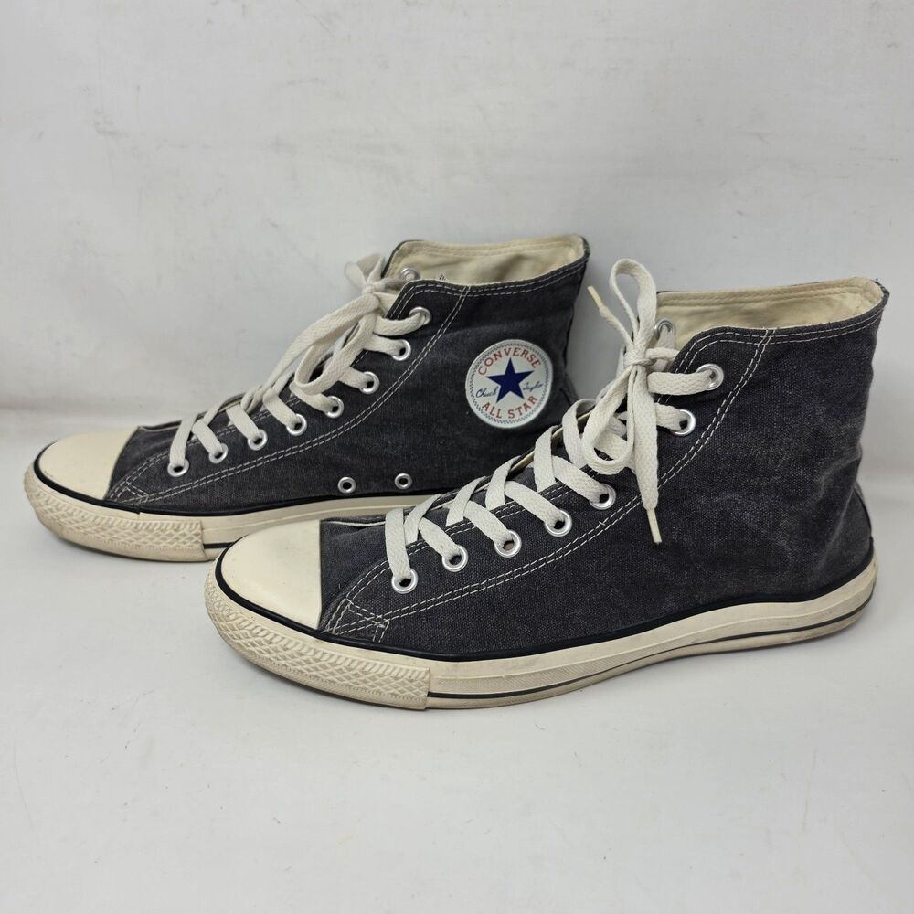 Converse Chuck Taylor Black Stonewashed Canvas High Top Shoes Men 10.5 / W 12.5